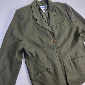 Pendleton Womens 16W Blazer Olive Green Excellent 100% Virgin Wool Made in USA